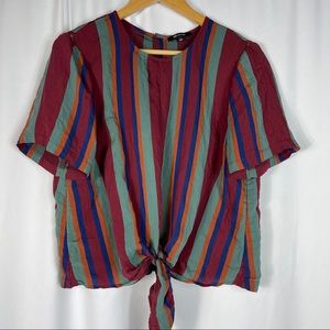 Madewell Striped Tie-front top